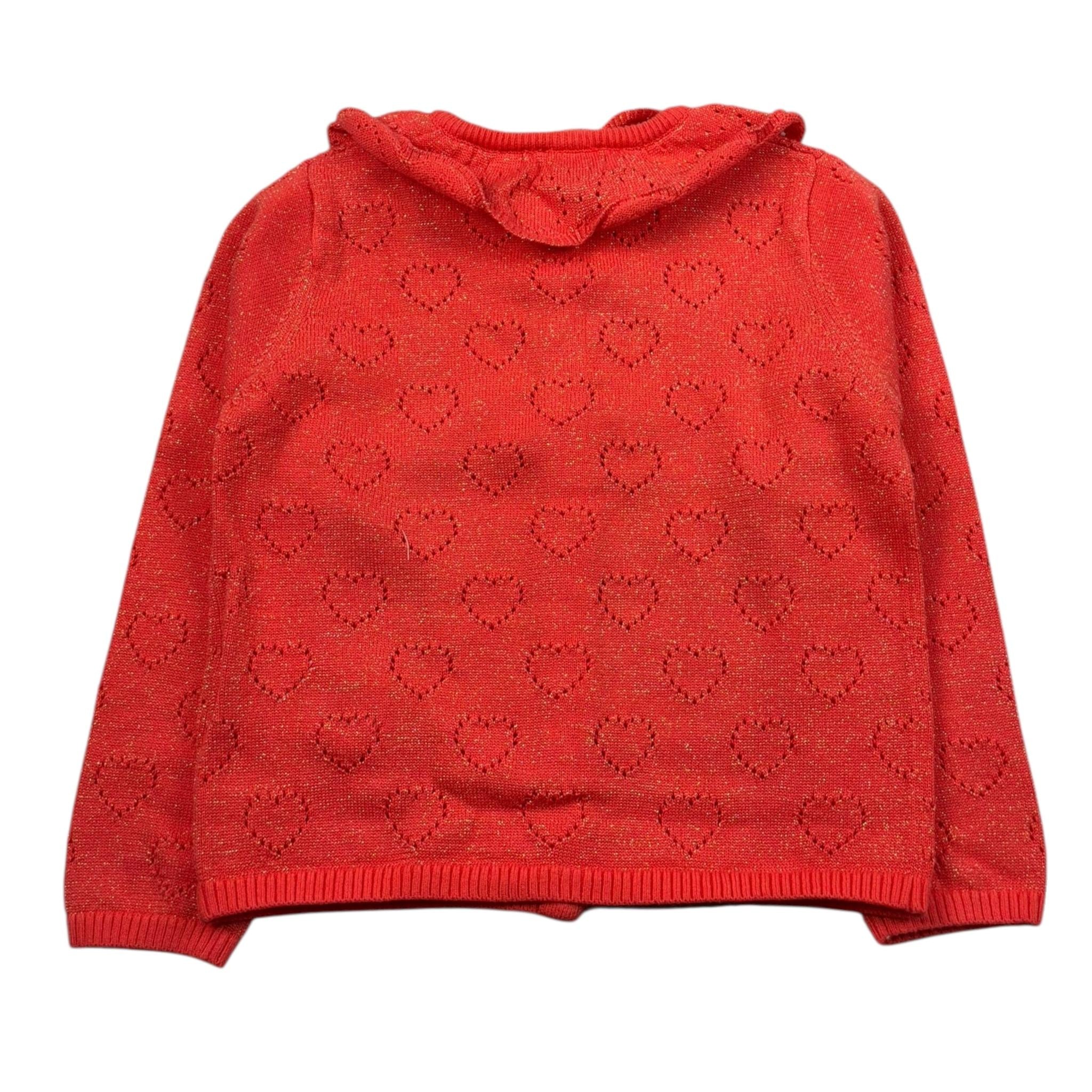 Carre'Ment Beau Cardigan Tinta Unita con Trafori per Bambina Y05219J CORALLO CARRE'MENT BEAU 