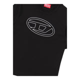 DIESEL t-shirt girocollo tinta unita con logo Nero per Bambino J01788 NERO DIESEL 