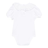 Monnalisa Body Tinta Unita Mezza Manica con Rouches per Neonata 37E300 BIANCO MONNALISA 