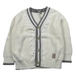 Eleventy Cardigan Tinta Unita con Pofili In Contrasto per Bambino EW9P50X BIANCO ELEVENTY 