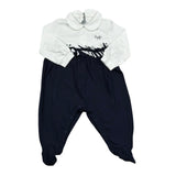 Il Gufo Tutina Bicolore con Stampa per Neonata P19TP254M0032 BIANCO/BLU IL GUFO 