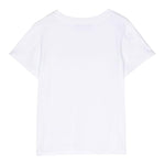 Balmain T-Shirt Girocollo Tinta Unita con Brillantini per Bambina BS8B61 BIANCO BALMAIN 