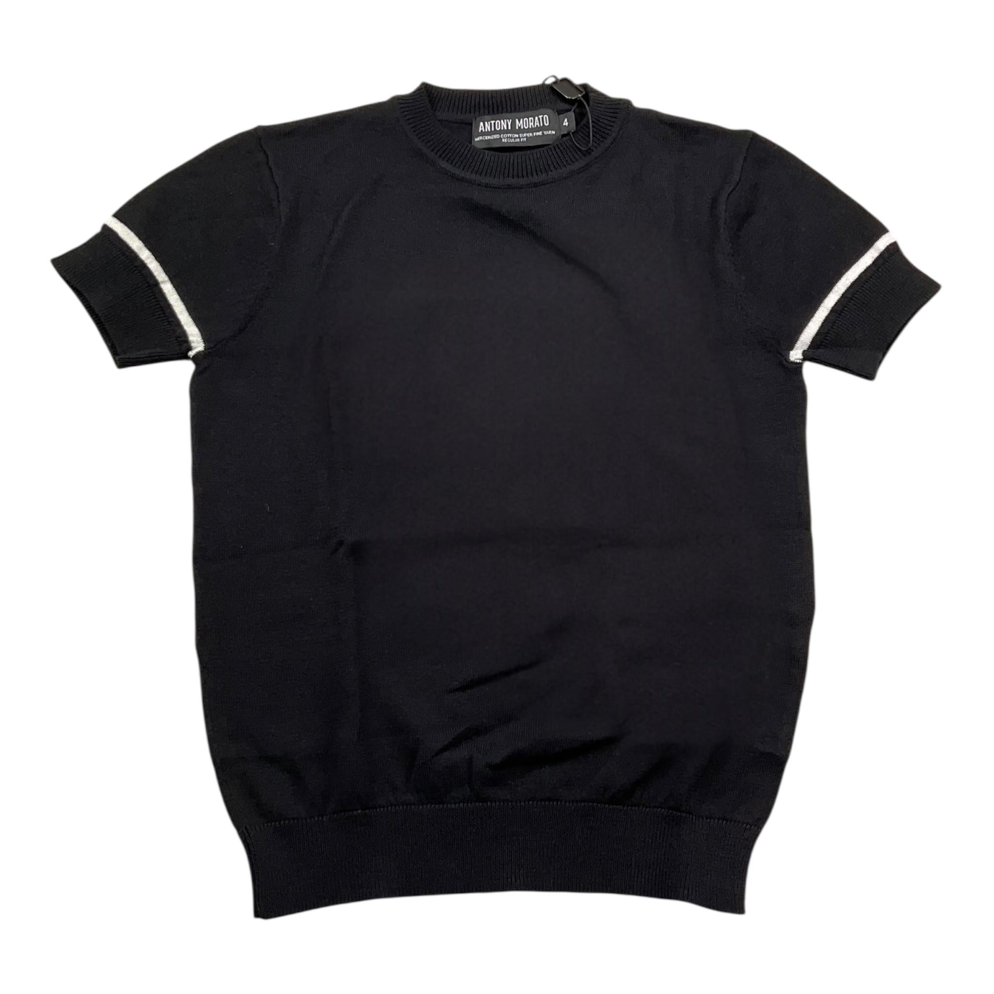 Antony Morato T-Shirt Girocollo Tinta Unita In Fila per Bambino MKSW1269 NERO ANTONY MORATO 