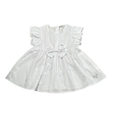 Sarabanda Camicia Tinta Unita con Balze per Bambina 0B358 BIANCO SARABANDA 