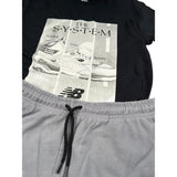 New Balance Completo 2 Pezzi T-Shirt-Bermuda Bicolore per Bambino LAKB0133X NERO/GRIGIO NEW BALANCE 