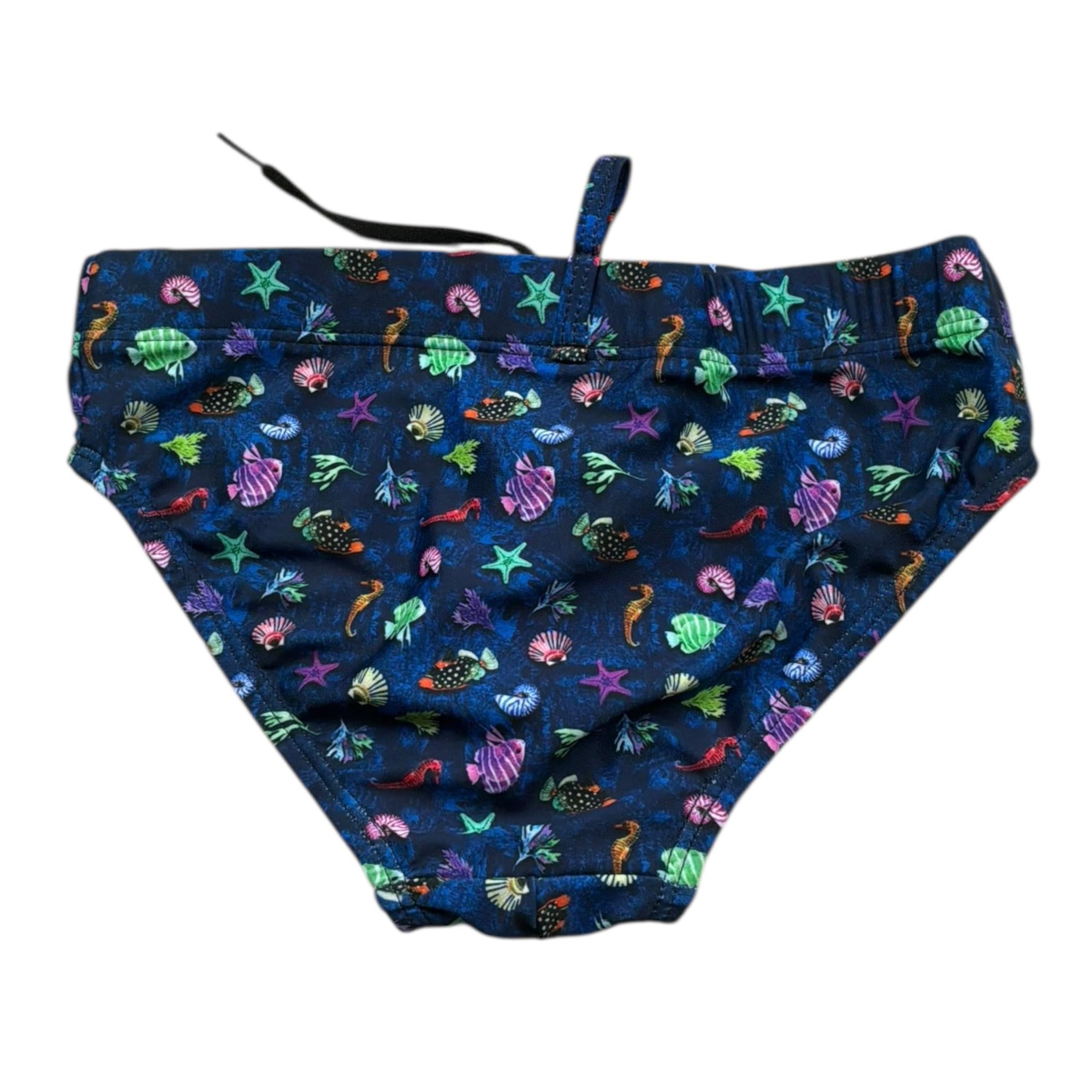 F**K Costume Modello Slip Tinta Unita con Stampa per Bambino FJ244030X13 BLU F**K 