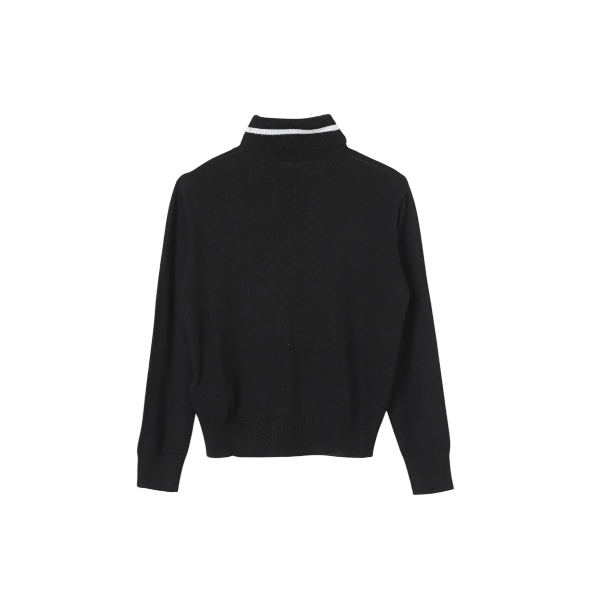 N°21 maglia modello dolcevita tinta unita con logo Nero per Bambina N2100A NERO N°21 