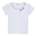 Liu Jo T-Shirt Girocollo Tinta Unita con Brillantini per Neonata KA5040N BIANCO LIU JO 