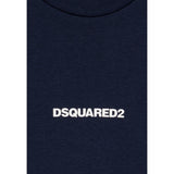 Dsquared2 T-Shirt Girocollo Tinta Unita con Stampa per Bambino DQ2478 BLU DSQUARED2 
