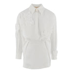 Elisabetta Franchi Abito Tinta Unita con Applicazioni per Bambina EFAB597 BIANCO ELISABETTA FRANCHI 