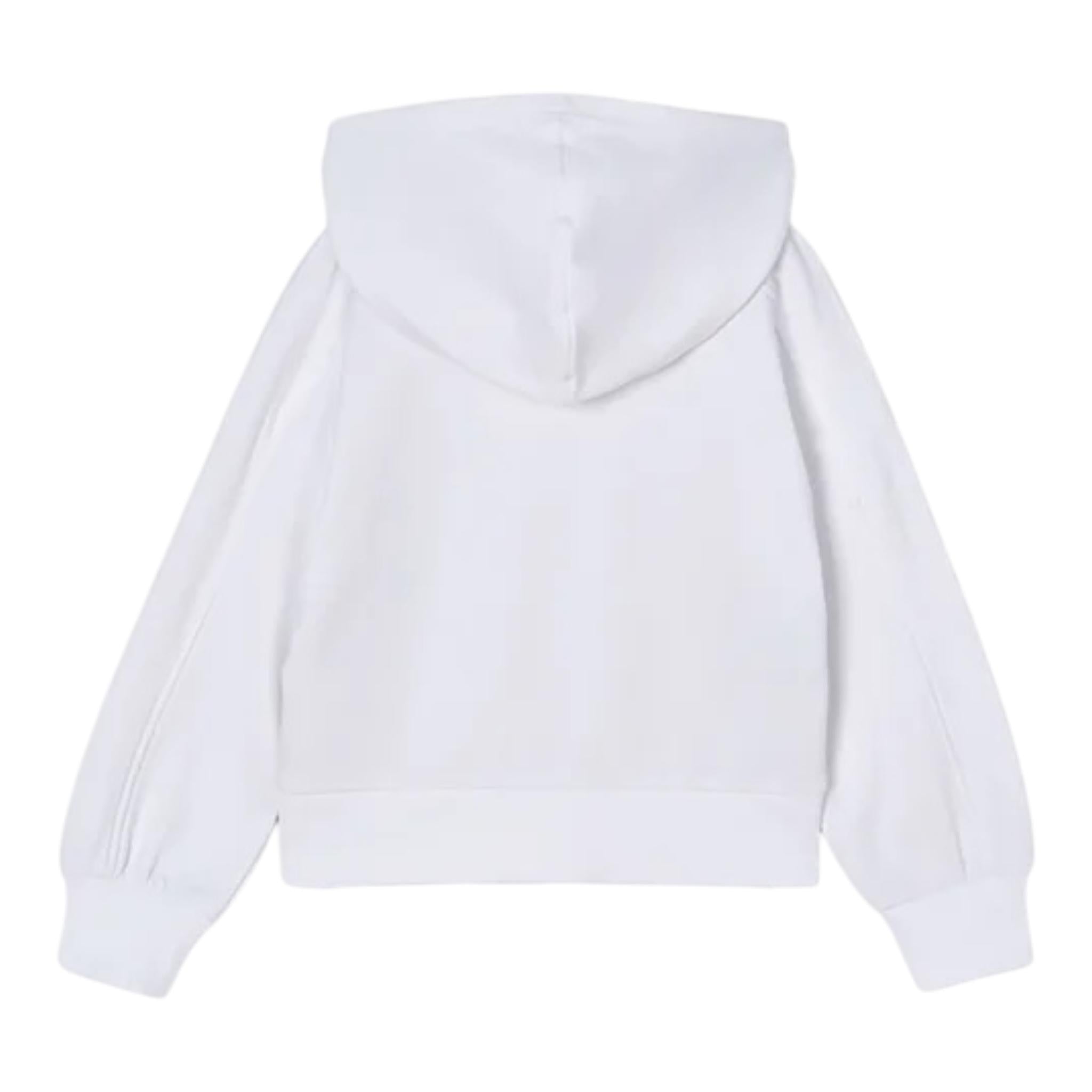 Mayoral Felpa Tinta Unita con Zip E Cappuccio per Bambina 3428 BIANCO MAYORAL 