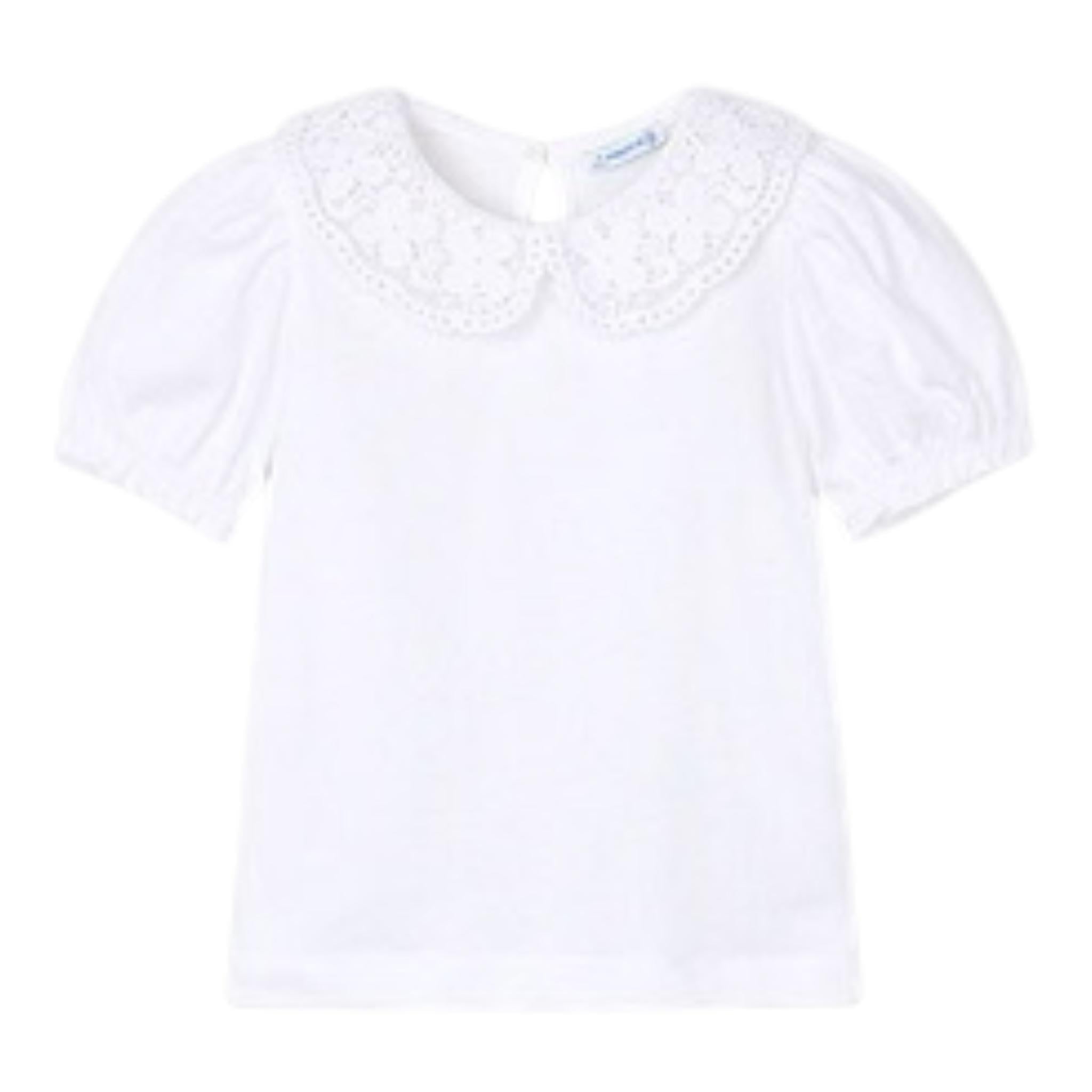 Mayoral T-Shirt Tinta Unita con Ricami per Bambina 3055 BIANCO MAYORAL 