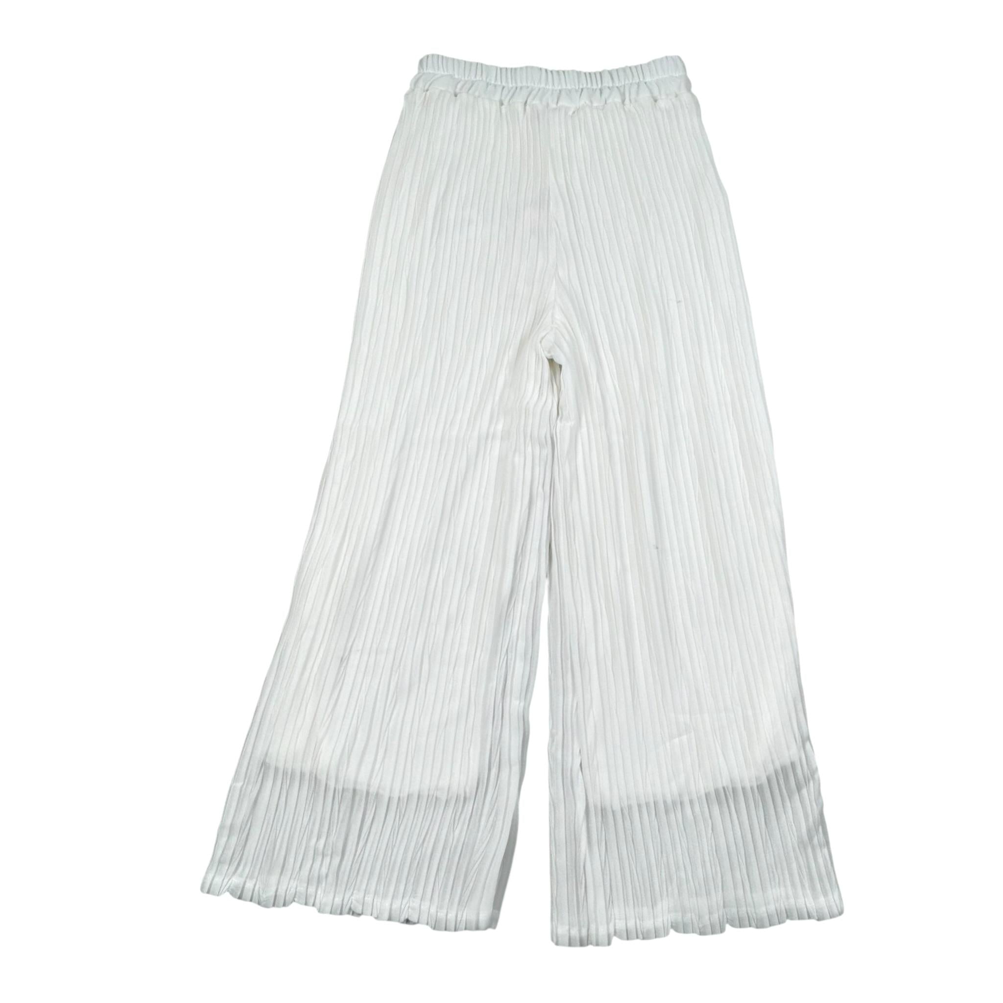 Please Pantalone Tinta Unita A Costine per Bambina PE16360G73 BIANCO PLEASE 
