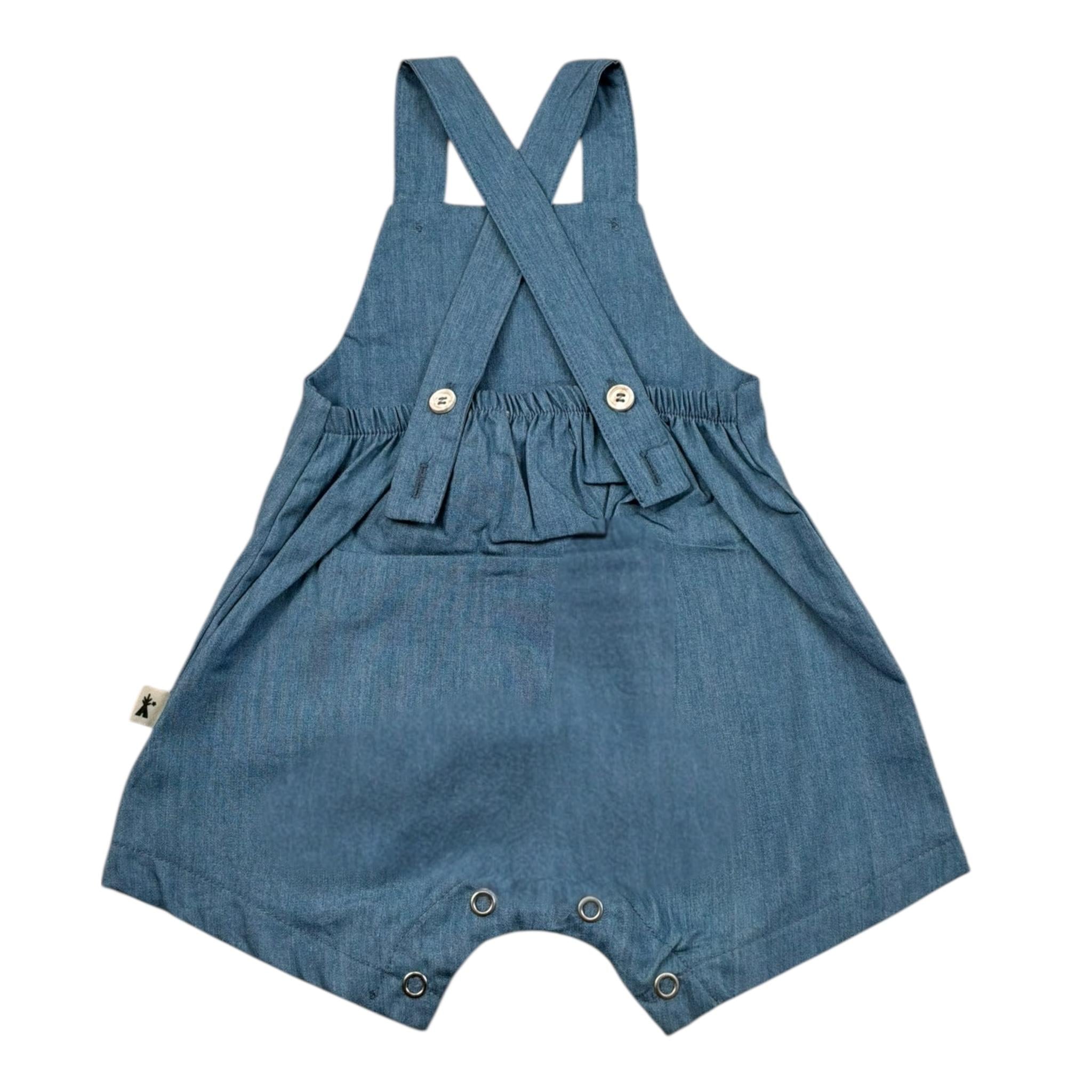 Petit Indi Salpette Tinta Unita In Denim per Neonata SS25B2637 BLU PETIT INDI 
