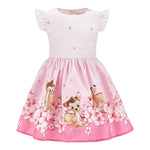 Monnalisa Abito Mezza Manica Tinta Unita con Stampe per Bambina 11E912XX ROSA MONNALISA 