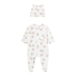 Mayoral Set Tutina Tinta Unita-Cappello con Stampa per Neonata 1721 BIANCO MAYORAL 