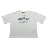 Iceberg T-Shirt Girocollo Tinta Unita con Stampa per Bambina TSICE5150JX BIANCO ICEBERG 