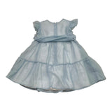 Barcellino Abito Giromanica Tinta Unita con Tulle per Neonata 120817 AZZURRO BARCELLINO 