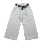 Please Pantalone Tinta Unita Modello Palazzo per Neonata PE66130G7N BIANCO PLEASE 