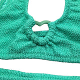 Mefui Costume 2 Pezzi Slip-Fascia Tinta Unita per Bambina MJ250410GN VERDE MEFUI 