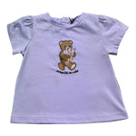 Moschino T-Shirt Girocollo Tinta Unita con Stampa per Neonata MDM03N LILLA MOSCHINO 
