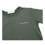 Yes London T-Shirt Girocollo Tinta Unita con Logo per Bambino JR2143 VERDE YES LONDON 