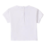 Minibanda T-Shirt Girocollo Tinta Unita con Brillantini per Neonata 0B211 BIANCO MINIBANDA 