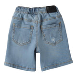 Sarabanda Bermuda In Denim Tinta Unita con Elastico In Vita per Neonato 0B153 AZZURRO SARABANDA 