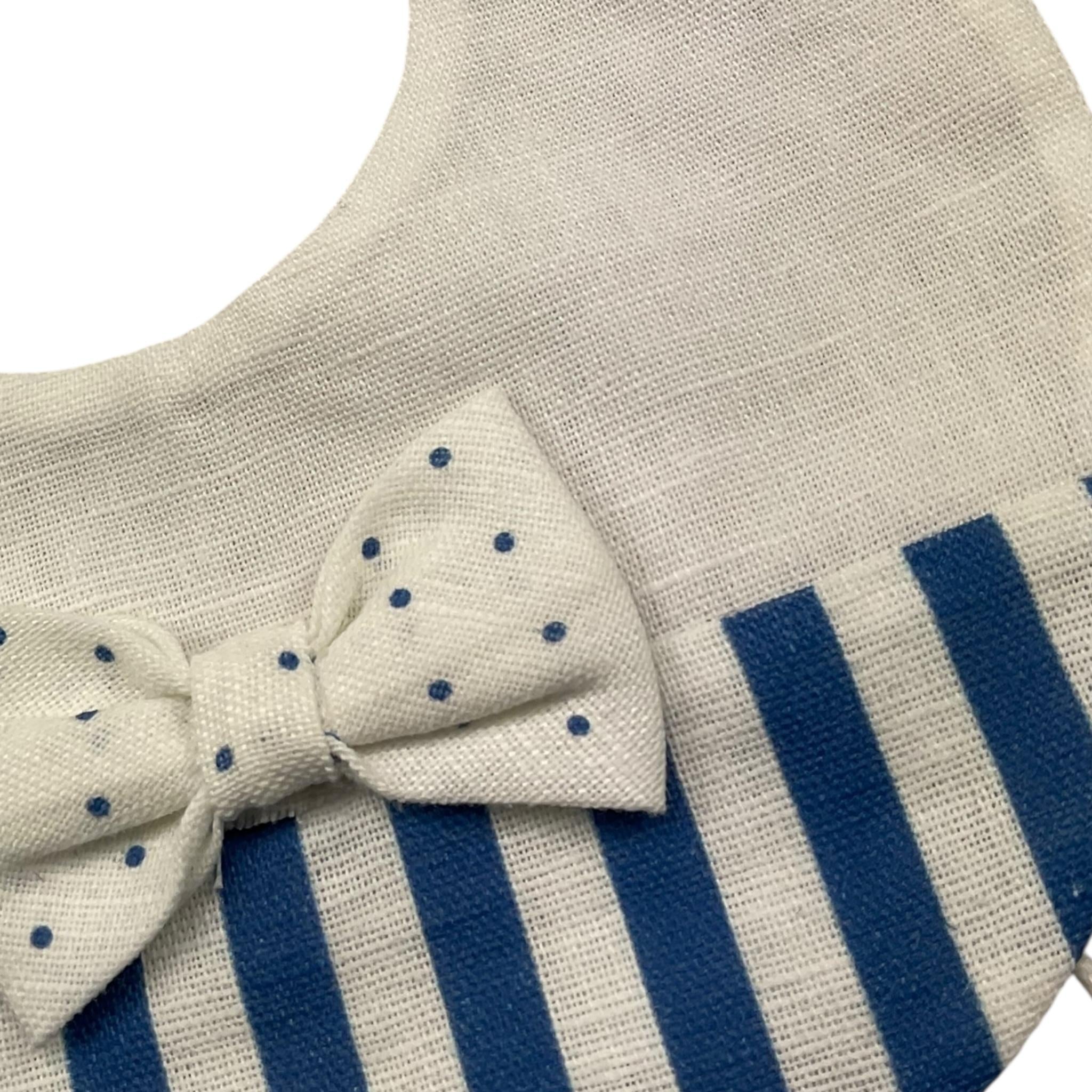 Ninnaoh Bavetta Tinta Unita con Fantasia A Righe per Neonato E22205 BIANCO NINNAOH 