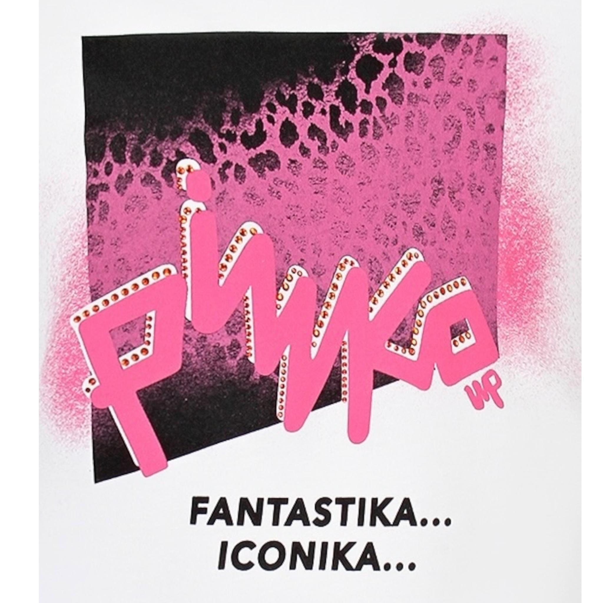 PINKO t-shirt girocollo tinta unita con stampa Bianco per Bambina F4PIJGTH217 BIANCO PINKO 