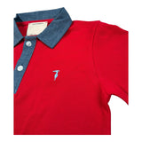 Trussardi Polo Mezza Manica Tinta Unita con Colletto In Contrasto per Bambino TBP26037PO ROSSO TRUSSARDI 
