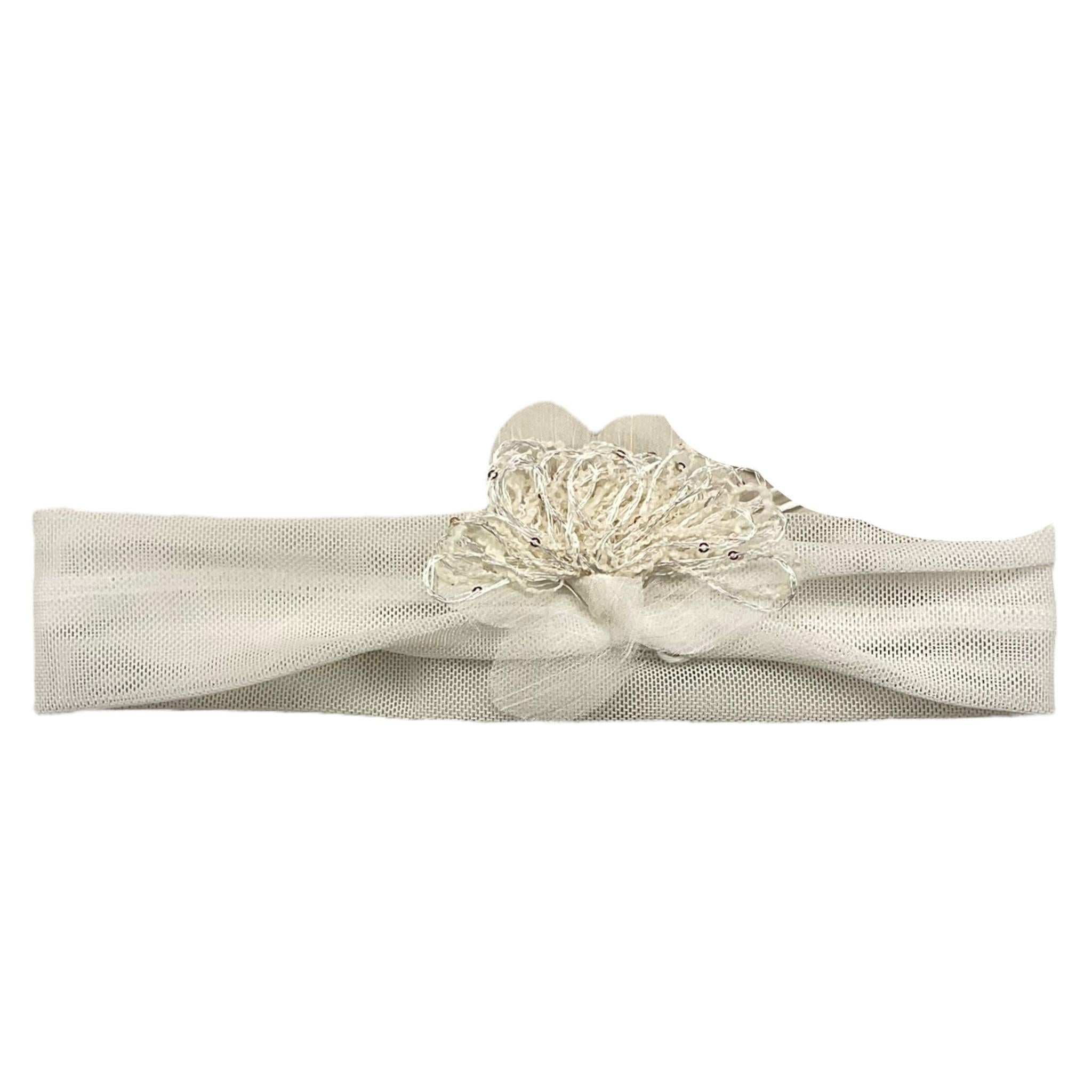 LALALU' fascia capelli tinta unita cn fiore Bianco per Neonata FAL8M BIANCO LALALU' 