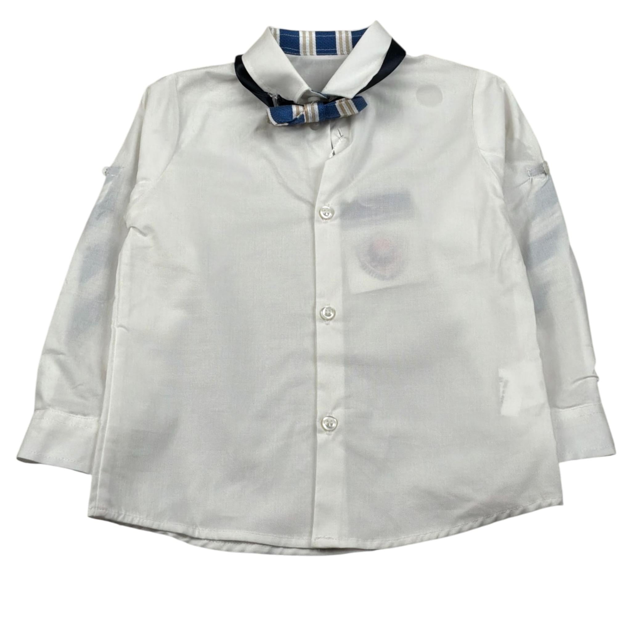 New Gereration Camicia Manica Lunga tinta unita con Papillon Bianco per Bambino 221153J BIANCO NEW GERERATION 