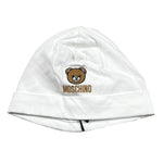 Moschino Cappello Tinta Unita con Stampa per Neonato MRY03E BIANCO MOSCHINO 