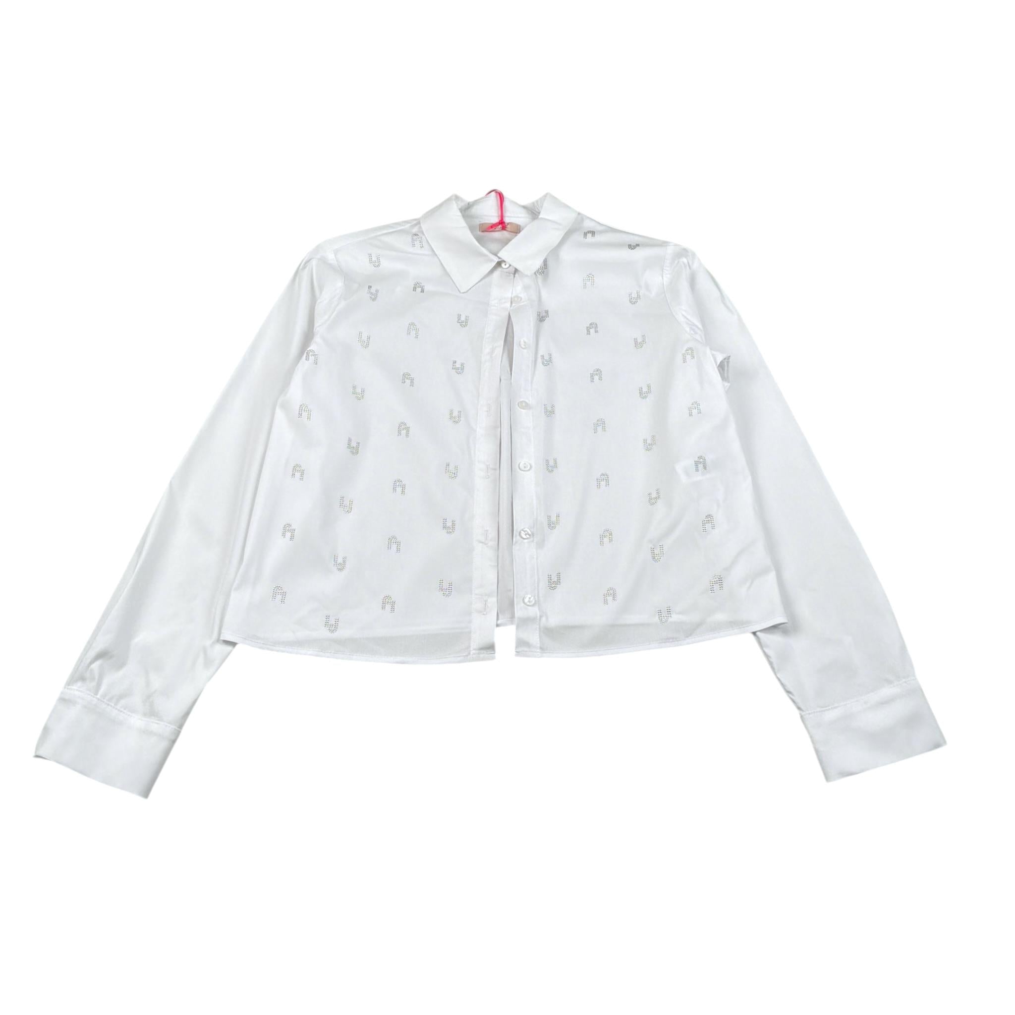 Liu Jo Camicia Tinta Unita con Brillantini per Bambina GA5138 BIANCO LIU JO 