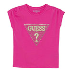 Guess T-Shirt Tinta Unita con Stampa E Paillettes per Neonata K5GI12K6YW4 FUXIA GUESS 