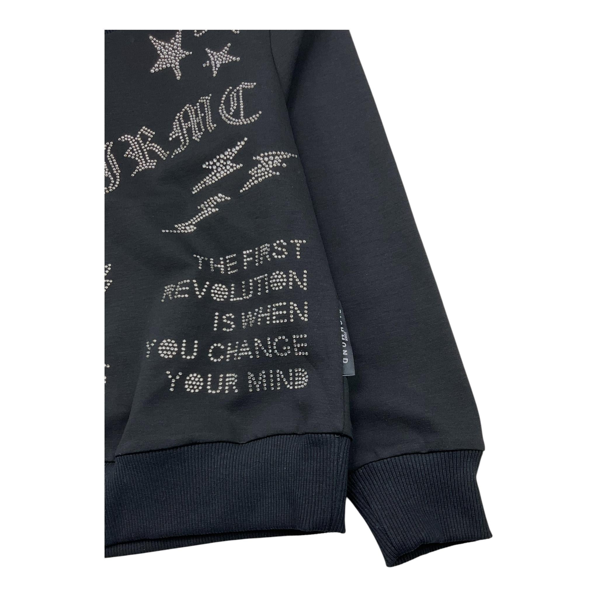 JOHN RICHMOND felpa chiusa girocollo tinta unita brillantinato Nero per Bambina RGA25188FE NERO JOHN RICHMOND 