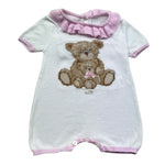 Le Bebe Pagliaccetto Mezza Manica Tinta Unita con Colletto per Neonata LBG6318 BIANCO LE BEBE 