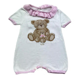 Le Bebe Pagliaccetto Mezza Manica Tinta Unita con Colletto per Neonata LBG6318 BIANCO LE BEBE 
