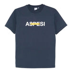 Aspesi T-Shirt Girocollo Tinta Unita con Stampa per Bambino S25051TSM7038X BLU ASPESI 