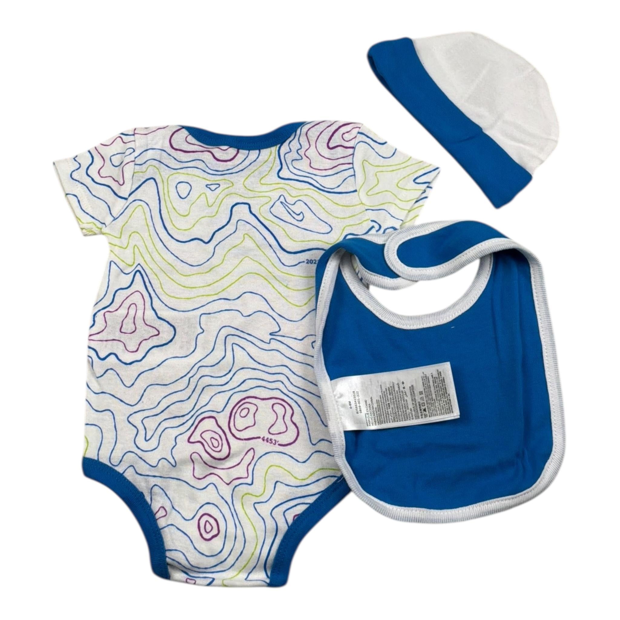 Nike Completo 3 Pezzi Body-Bavetta-Cappello per Neonato NN0809 BIANCO NIKE 