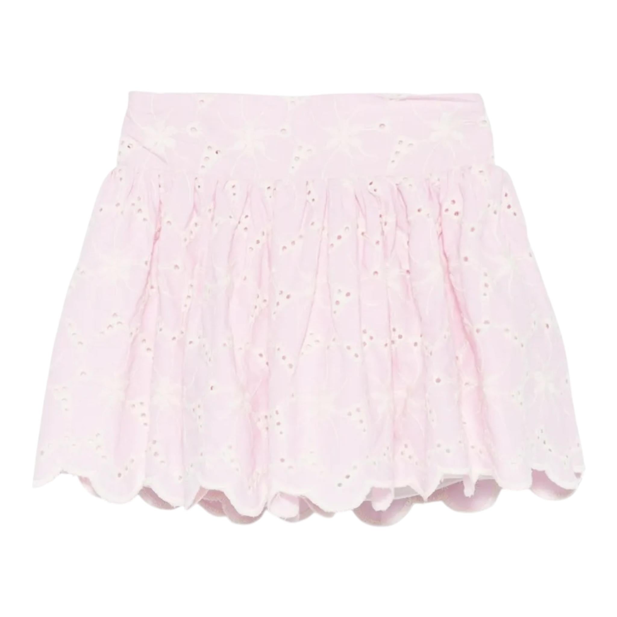 U+È Gonna Tinta Unita Traforata per Neonata UE1782 ROSA U+è 