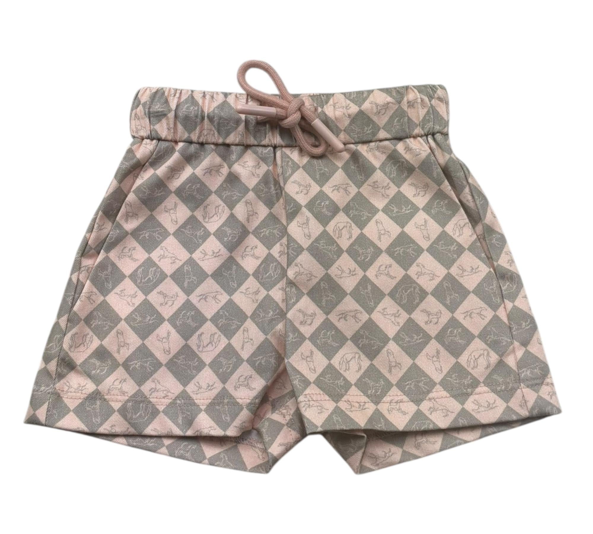 Trussardi Short Stampa Fantasia con Elastico In Vita per Neonata TIP26132SH ROSA TRUSSARDI 
