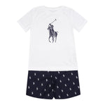 Ralph Lauren Completo 2 Pezzi Pigiama T-Shirt-Bermuda  per Bambino 9P0109 BIANCO RALPH LAUREN 