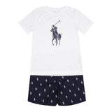 Ralph Lauren Completo 2 Pezzi Pigiama T-Shirt-Bermuda  per Bambino 9P0109 BIANCO RALPH LAUREN 