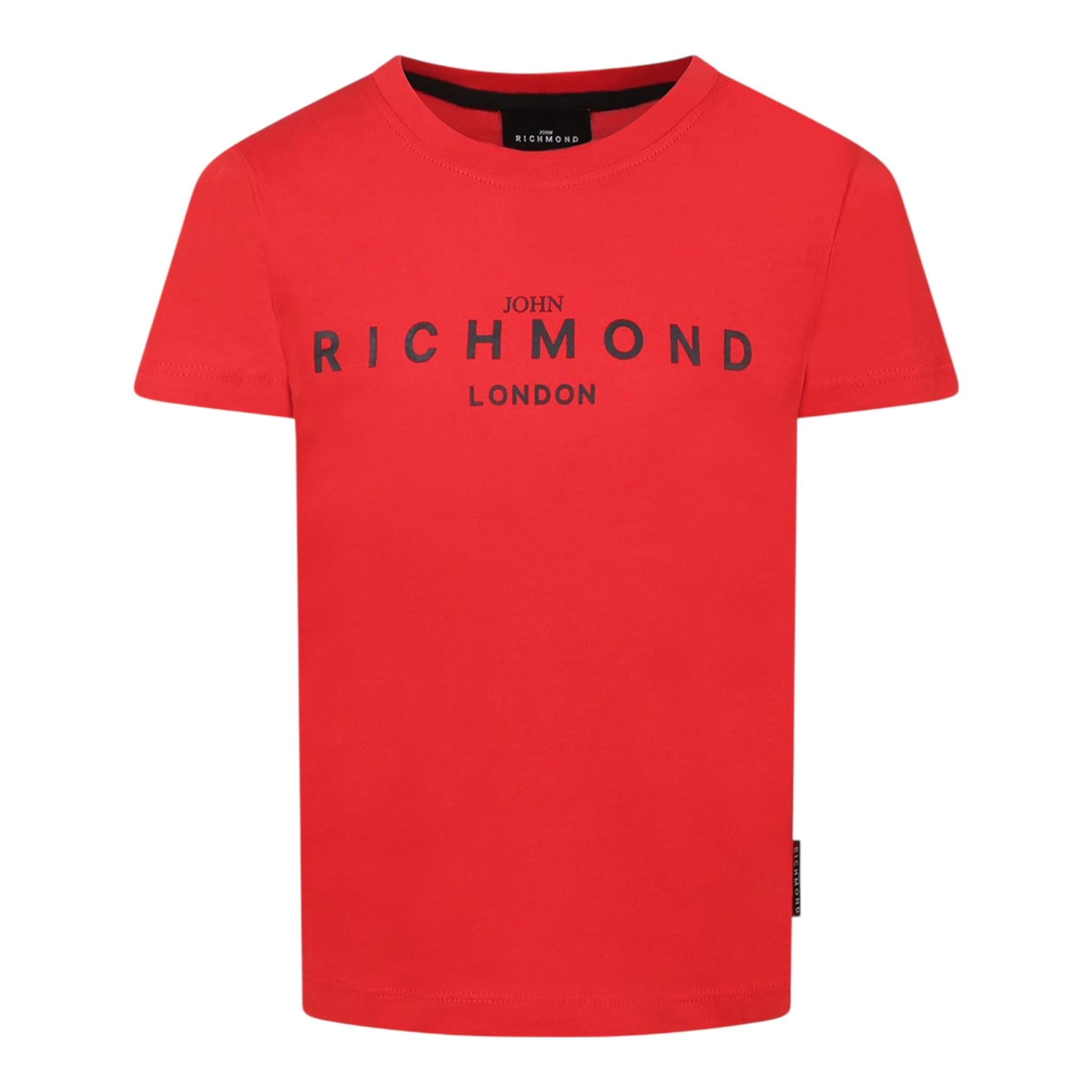 John Richmond T-Shirt Girocollo tinta unita con Stampa Rosso per Bambino RBP25003TSXXX ROSSO JOHN RICHMOND 