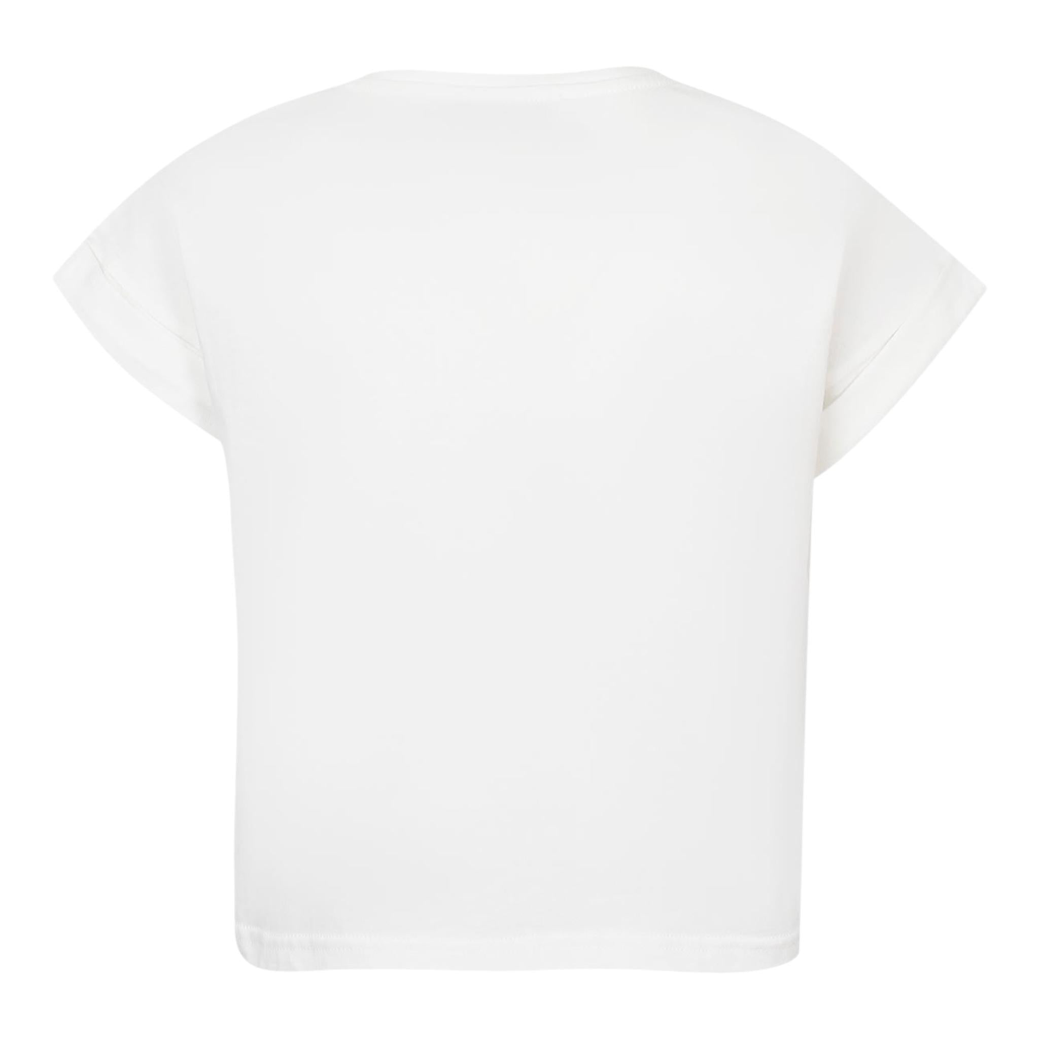 Ermanno Scervino T-Shirt Girocollo Tinta Unita con Brillantini per Bambina SFTS030 BIANCO ERMANNO SCERVINO 