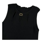 Twinset Abito Tinta Unita Giromanica In Maglia per Bambina 251GJ3410X NERO TWINSET 