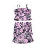 Juicy Couture Completo 2 Pezzi Top-Gonna Tinta Unita con Fantasia per Bambina JBX6519 ROSA JUICY COUTURE 