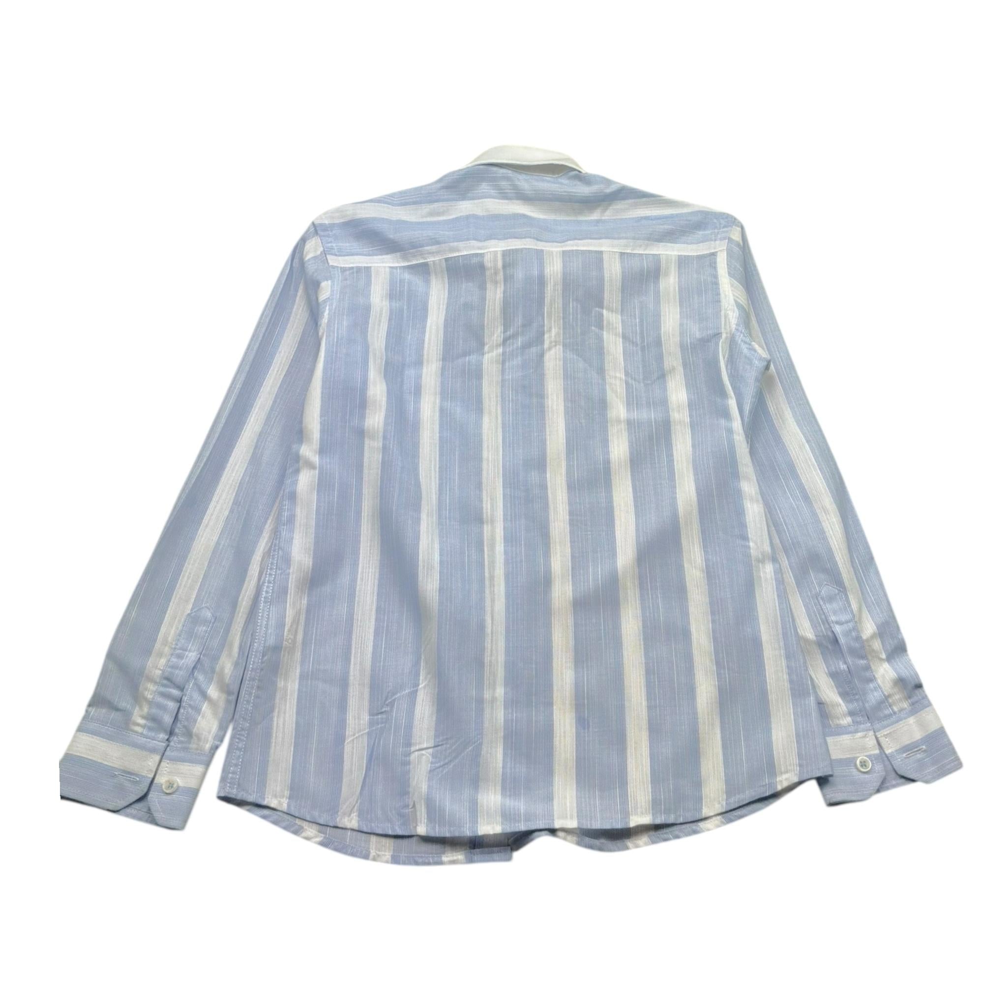 Mai'S Kids Camicia Tinta Unita con Fantasia A Righe per Bambino CAMICIAC BIANCO/AZZURRO MAI'S KIDS 